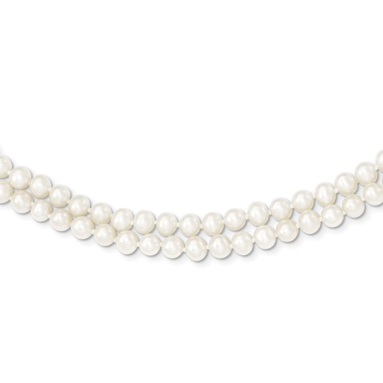 14k Gold 5-5.5 mm 2 Strand Freshwater Cultured Pearl Necklace 14k Gold 5-5.5 mm 2 Strand Freshwater Cultured Pearl Necklace